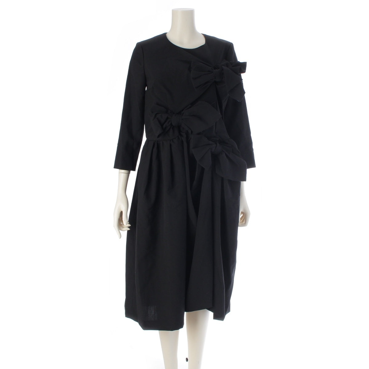 COMME des GARCONS COMME des GARCONS wool Ribbon design long one piece RH-O006 black XS