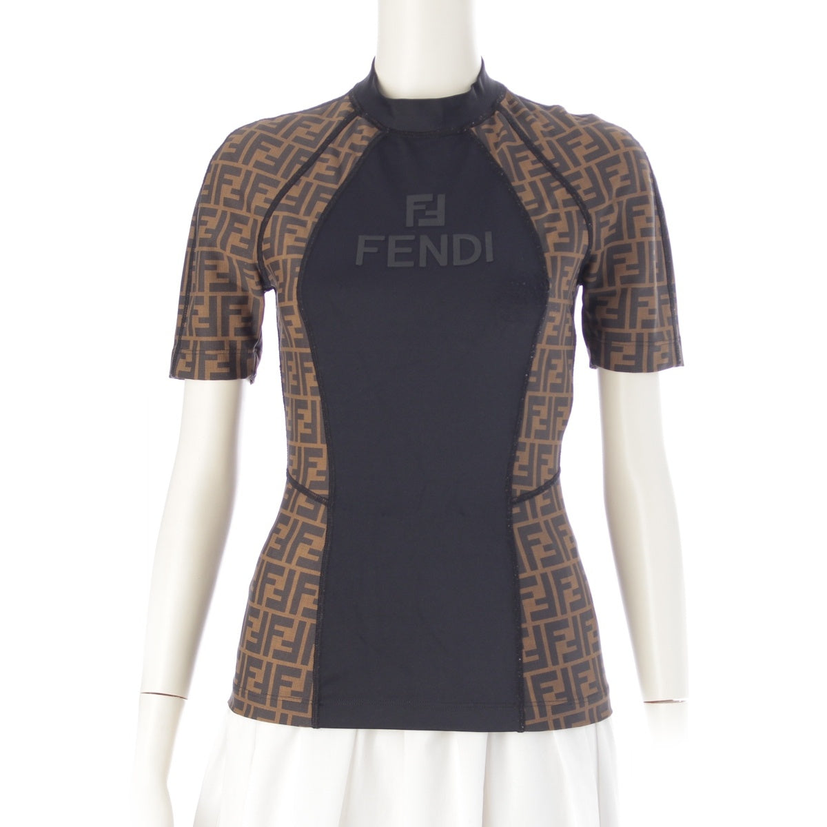 FENDI Zucca Logo Stretch tops FAF176 Brown black 38