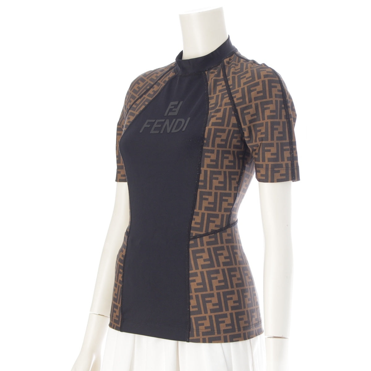 FENDI Zucca Logo Stretch tops FAF176 Brown black 38