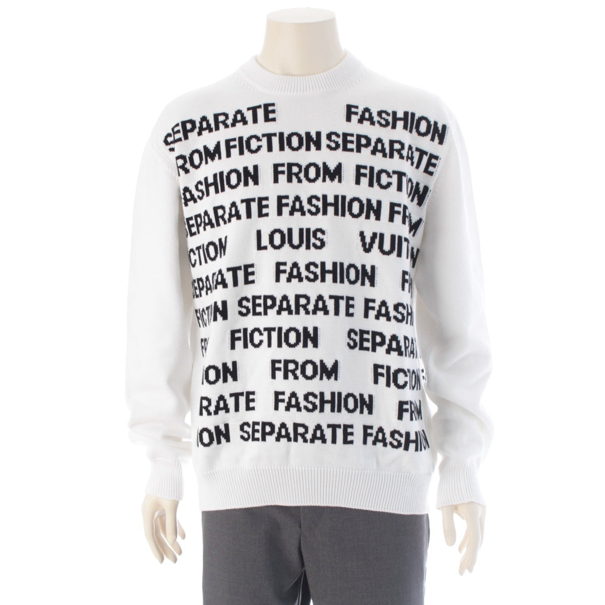 LOUIS VUITTON cotton Letters Knit sweater white L