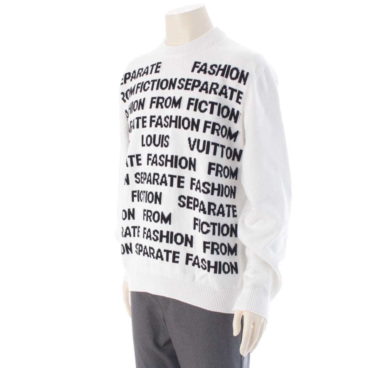 LOUIS VUITTON cotton Letters Knit sweater white L