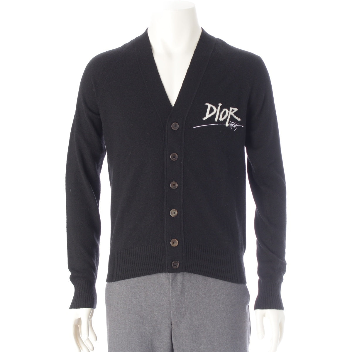 Dior STUSSY Stussy cashmere logo cardigan 033M214AT070 black XS
