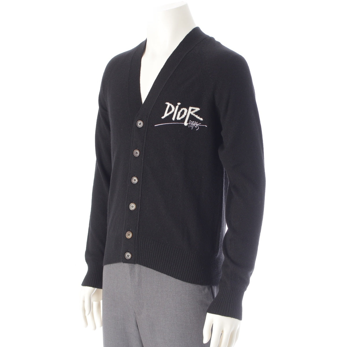 Dior STUSSY Stussy cashmere logo cardigan 033M214AT070 black XS