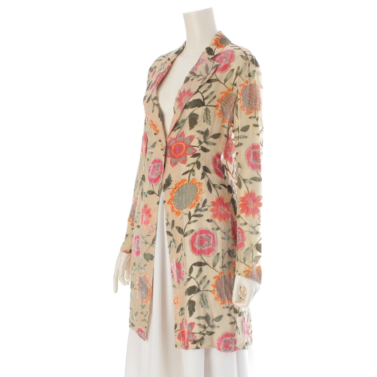 Emporio Armani Silk blend Flower Design 1B tailored jacket Ivory