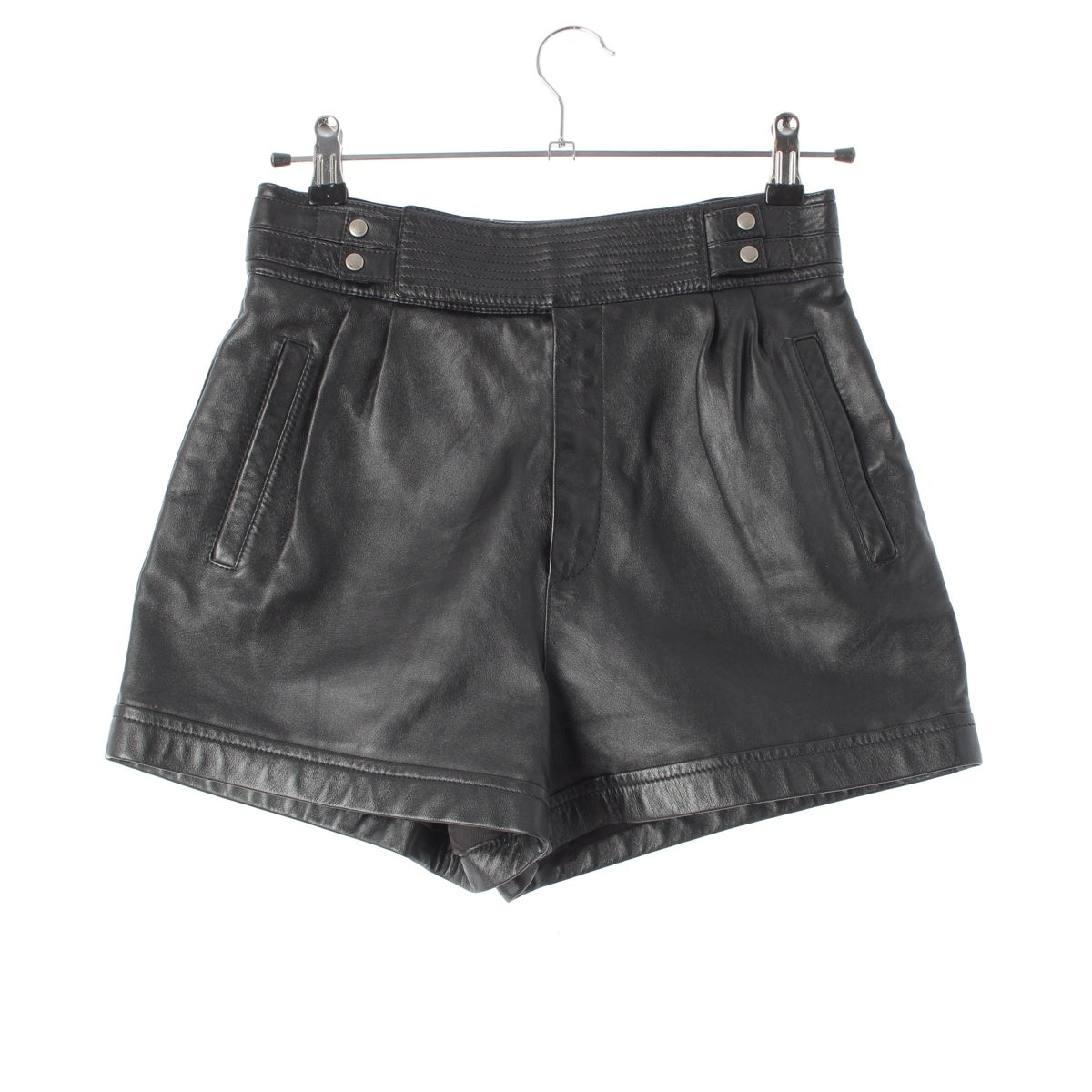 SAINT LAURENT leather short Pants Bottoms 660579 black F36