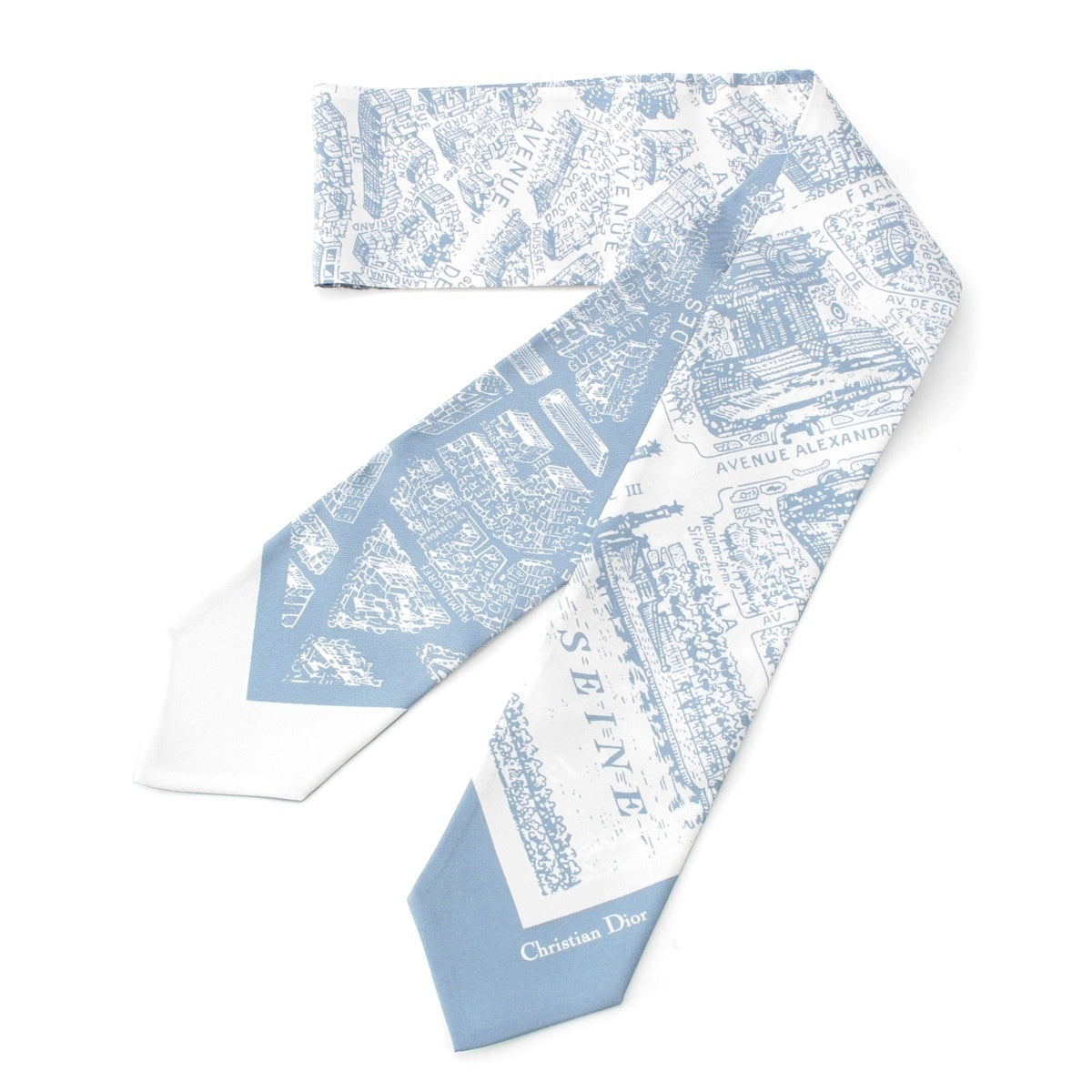 Dior silk Maxi Mitzah scarf blue