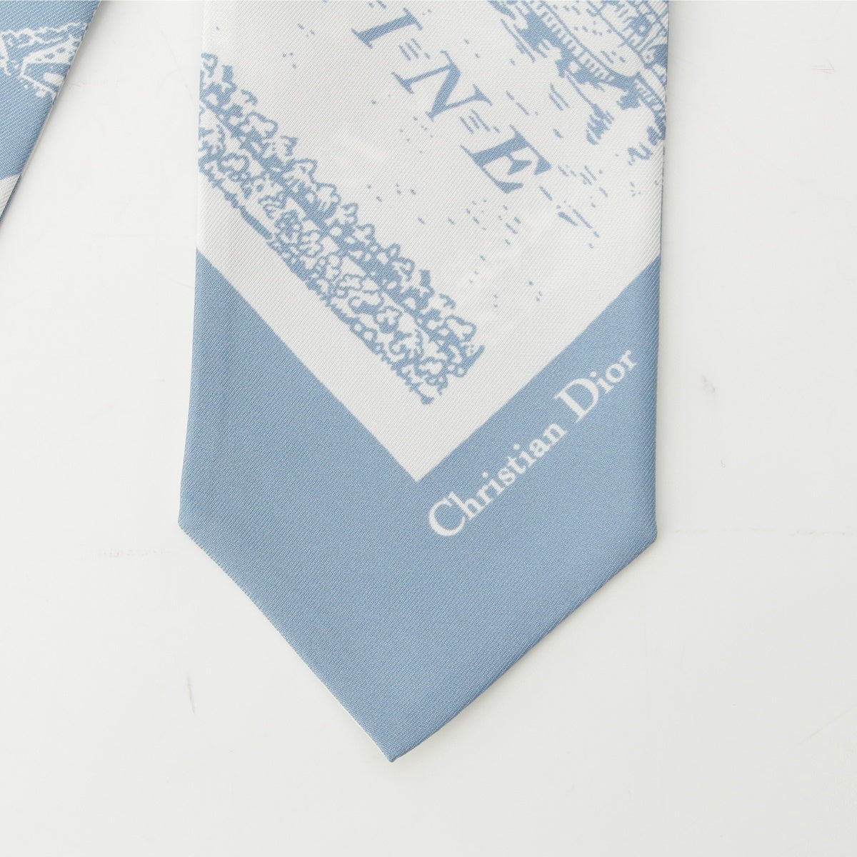 Dior silk Maxi Mitzah scarf blue
