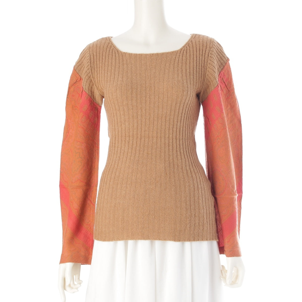 COMME des GARCONS wool Sleeve change knit tops GN-040290 beige
