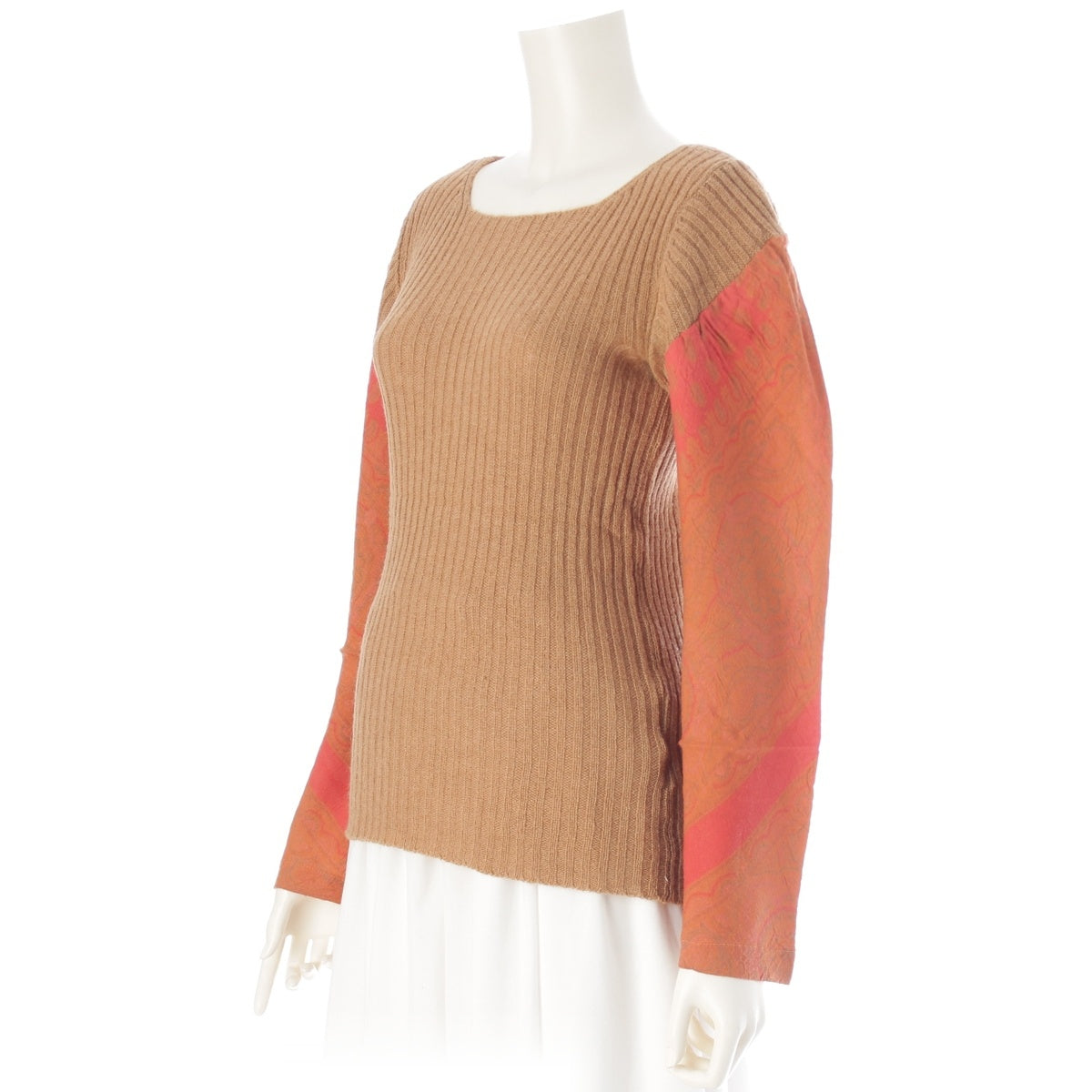 COMME des GARCONS wool Sleeve change knit tops GN-040290 beige
