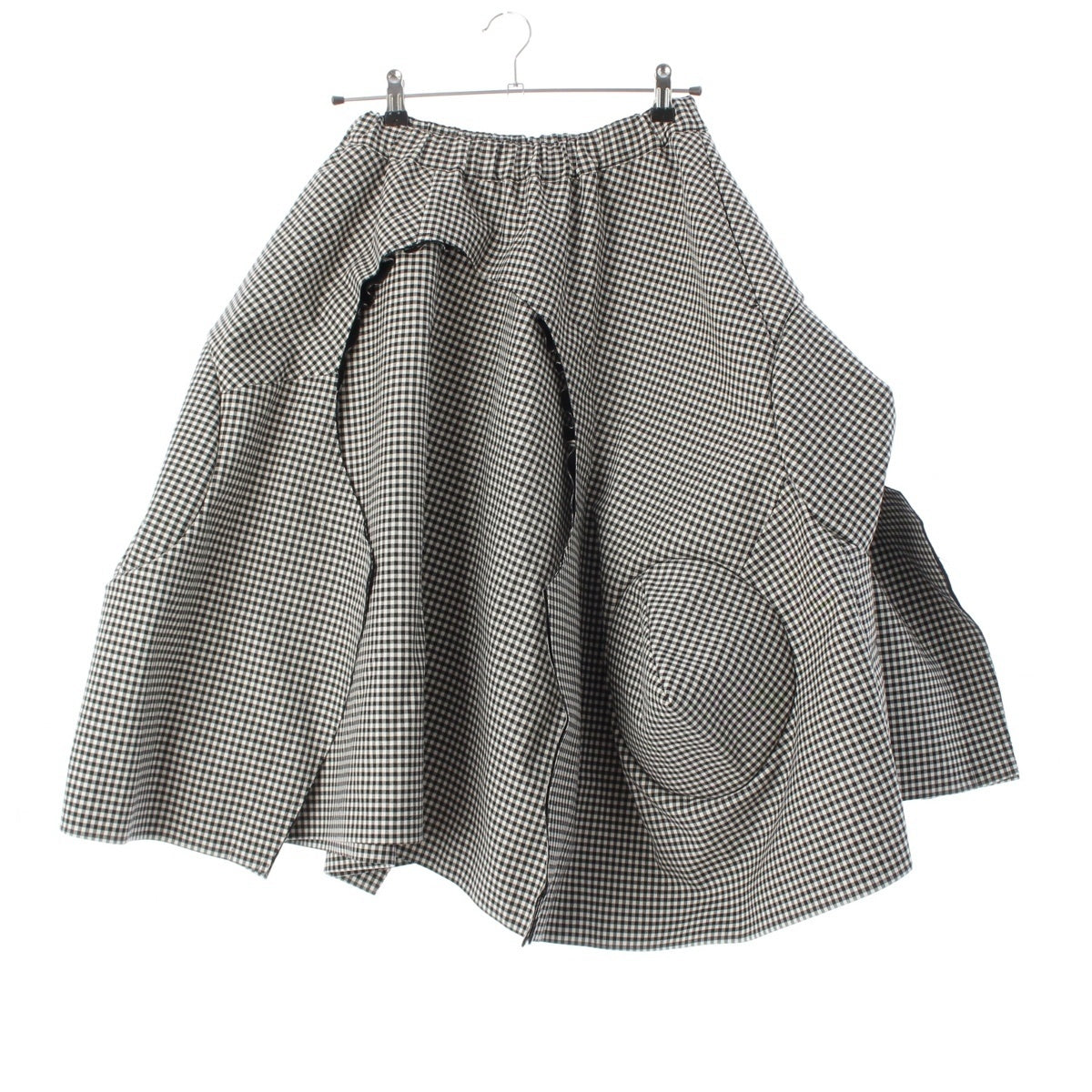 COMME des GARCONS wool Knob design cut, volume skirt GP-S007 Black White XS