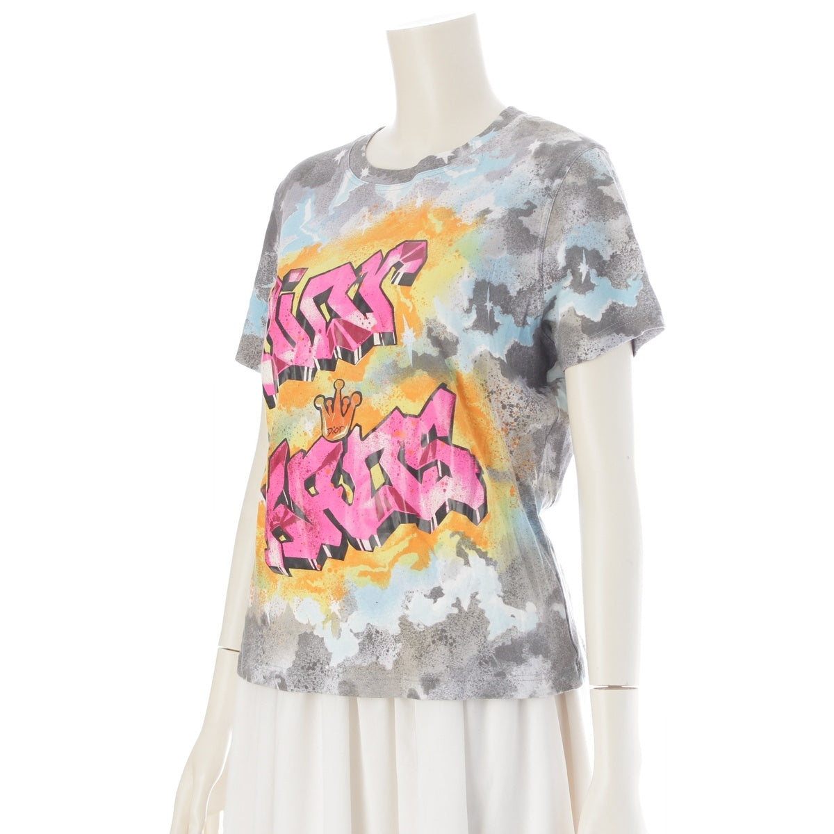 Dior KAOS cotton Graphic print Short sleeve T-shirt tops 4P16155205 gray 46