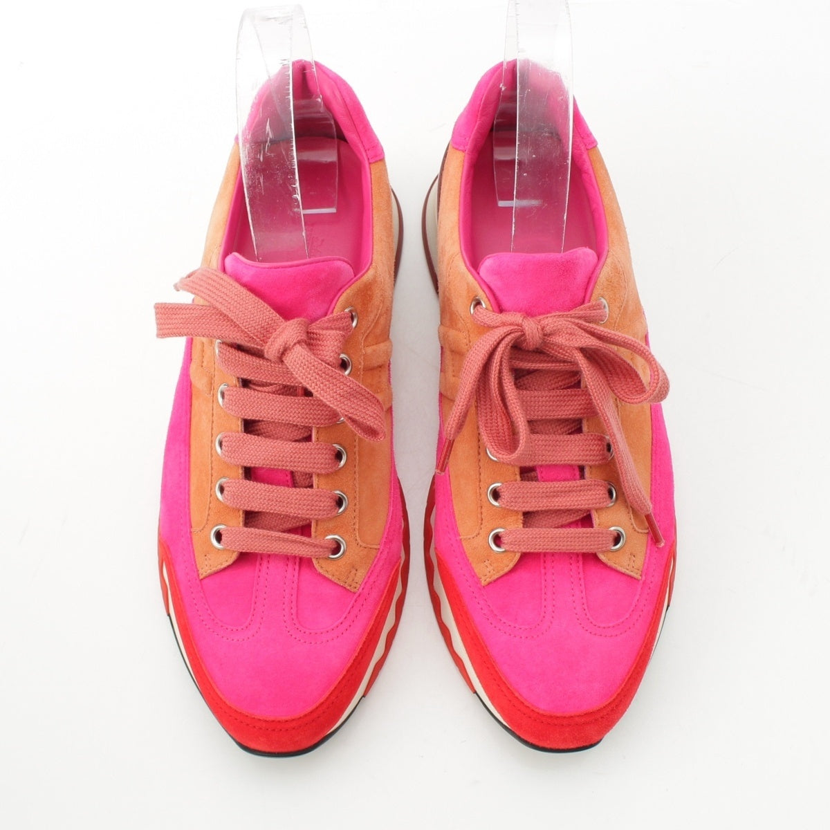 HERMES Suede Stadium sneakers Pink x Brown 38