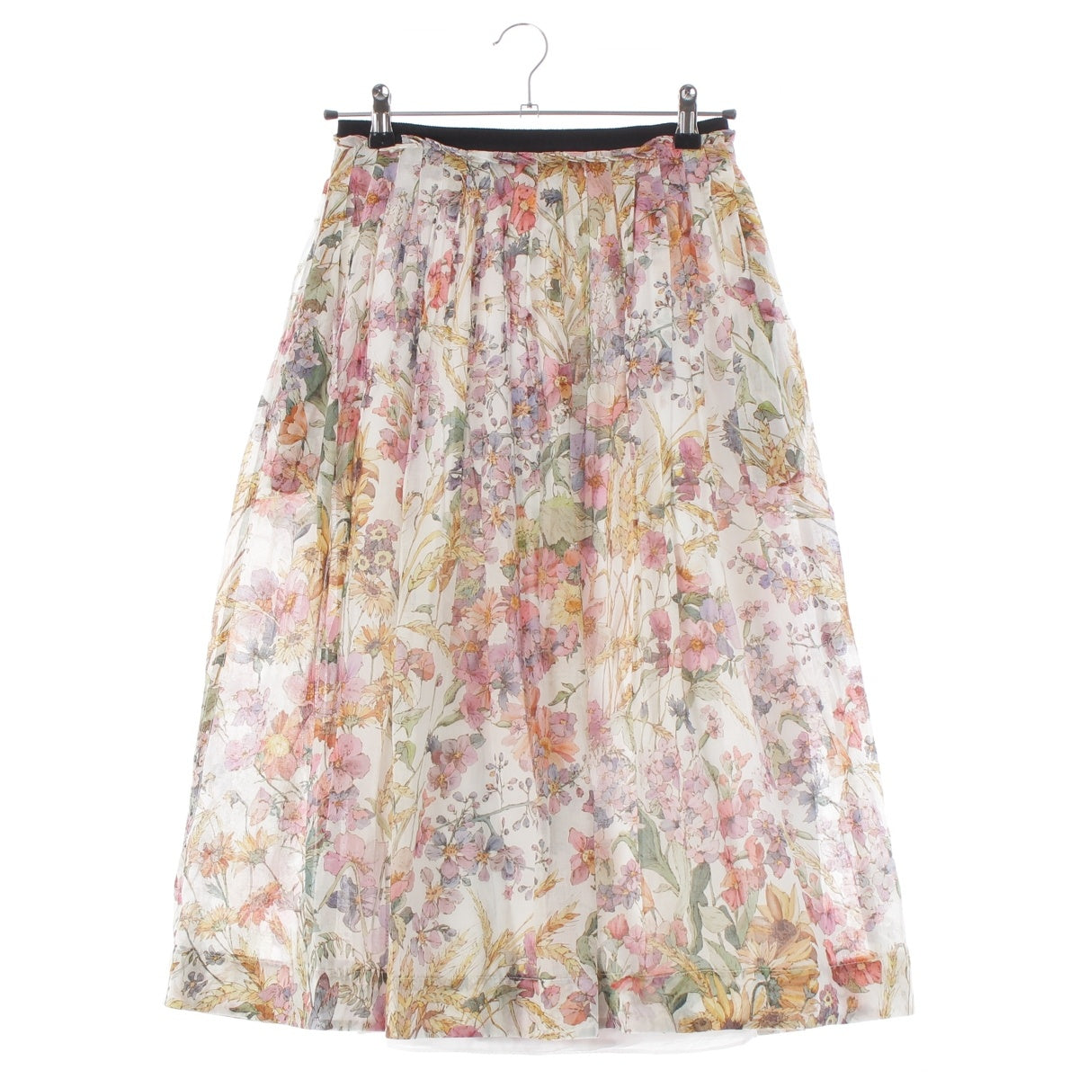 Christian Dior Saisons Été Soleil cotton Floral print, all-over pattern, flared midi dress skirt 421J62A3762 Multicolor white 4