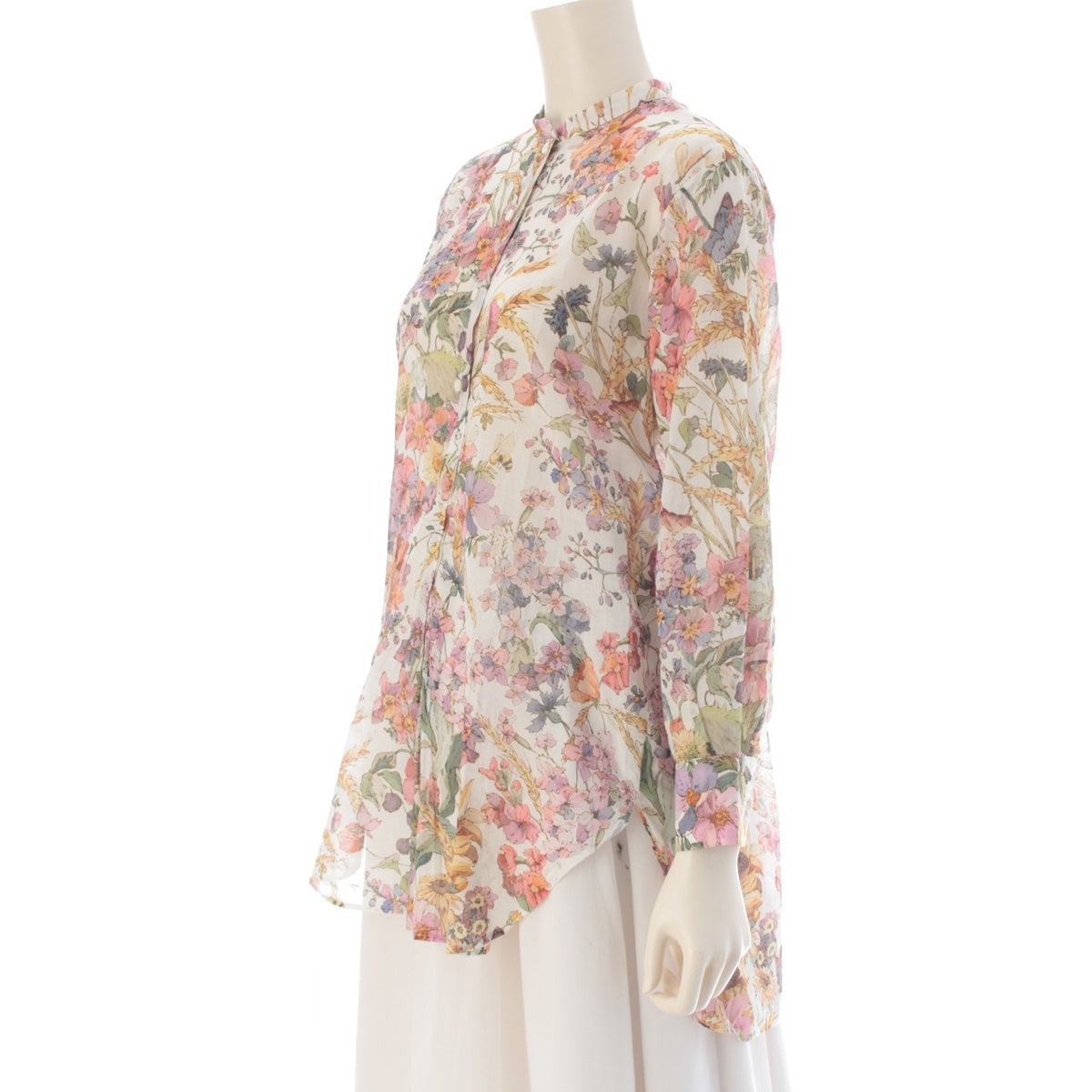 Dior cotton Saisons Été Soleil Quatre Saisons Ete Soleil Floral Print Voile Long Shirt blouse 421B54A3762 multicolor 38