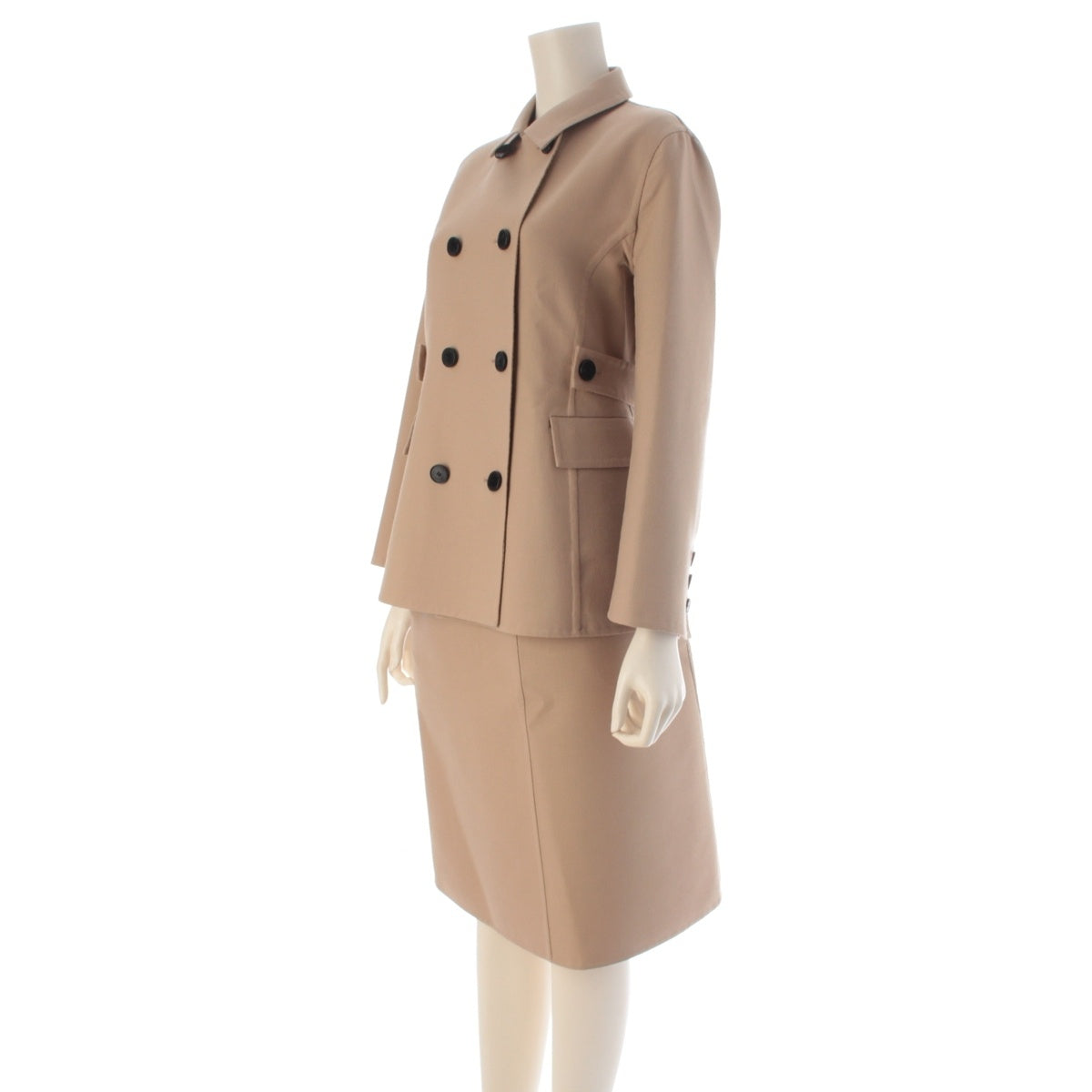 Dior Virgin wool Double-breasted fitted jacket Skirt setup 450V30A1610 / 450J17A1610 beige 6