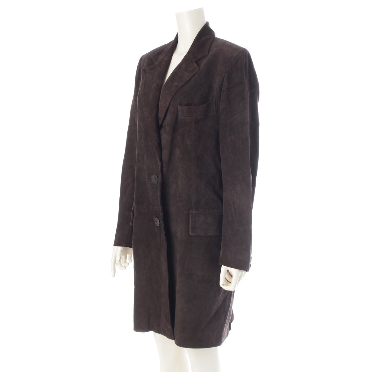 Dior Goatskin Galliano era wood button long jacket coat outer 0A14087032 Brown 40