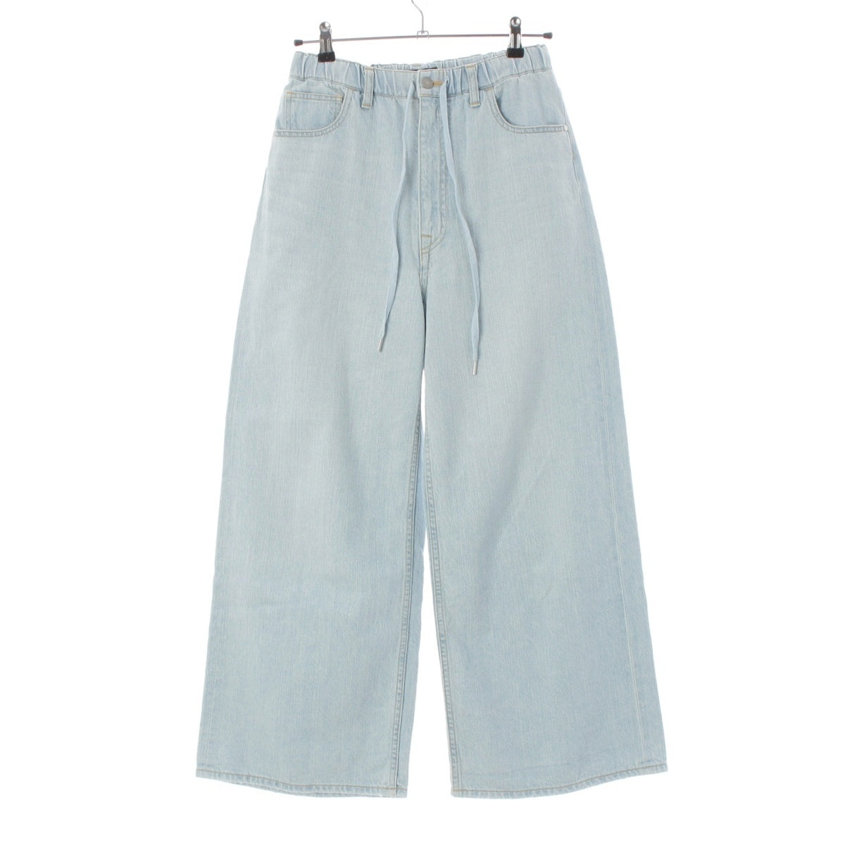 Drawer RESORT01 5P Bleached denim drawstring Pants Bottoms 6514-299-1389 Ice blue 34