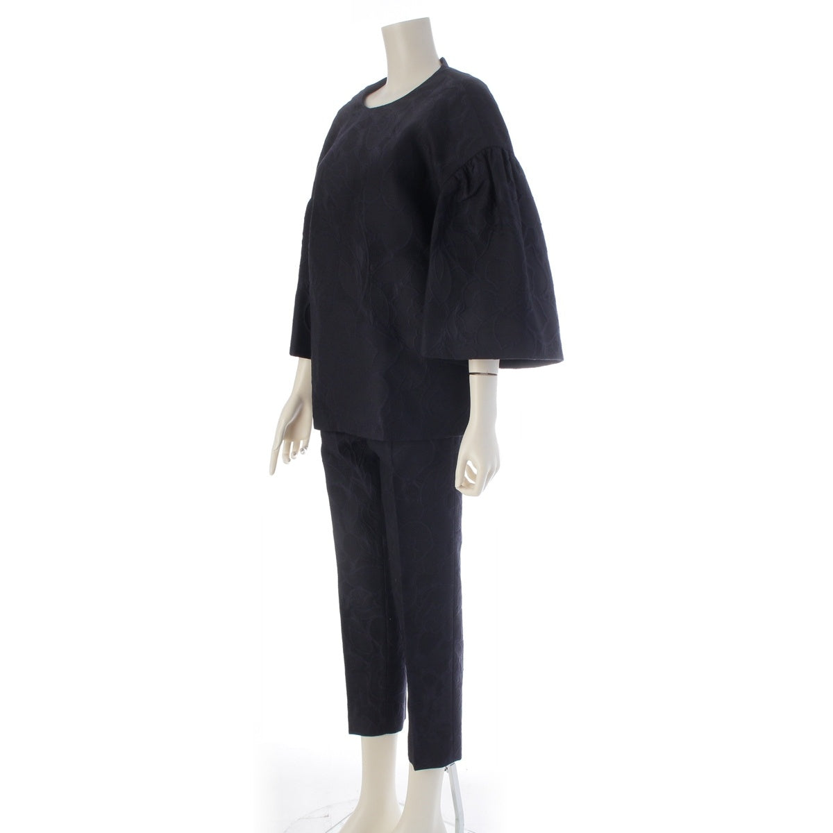 Drawer wool Jacquard all-over print, 7/8 sleeve Pants setup 6521-299-1035/6514-236-1256 Navy
