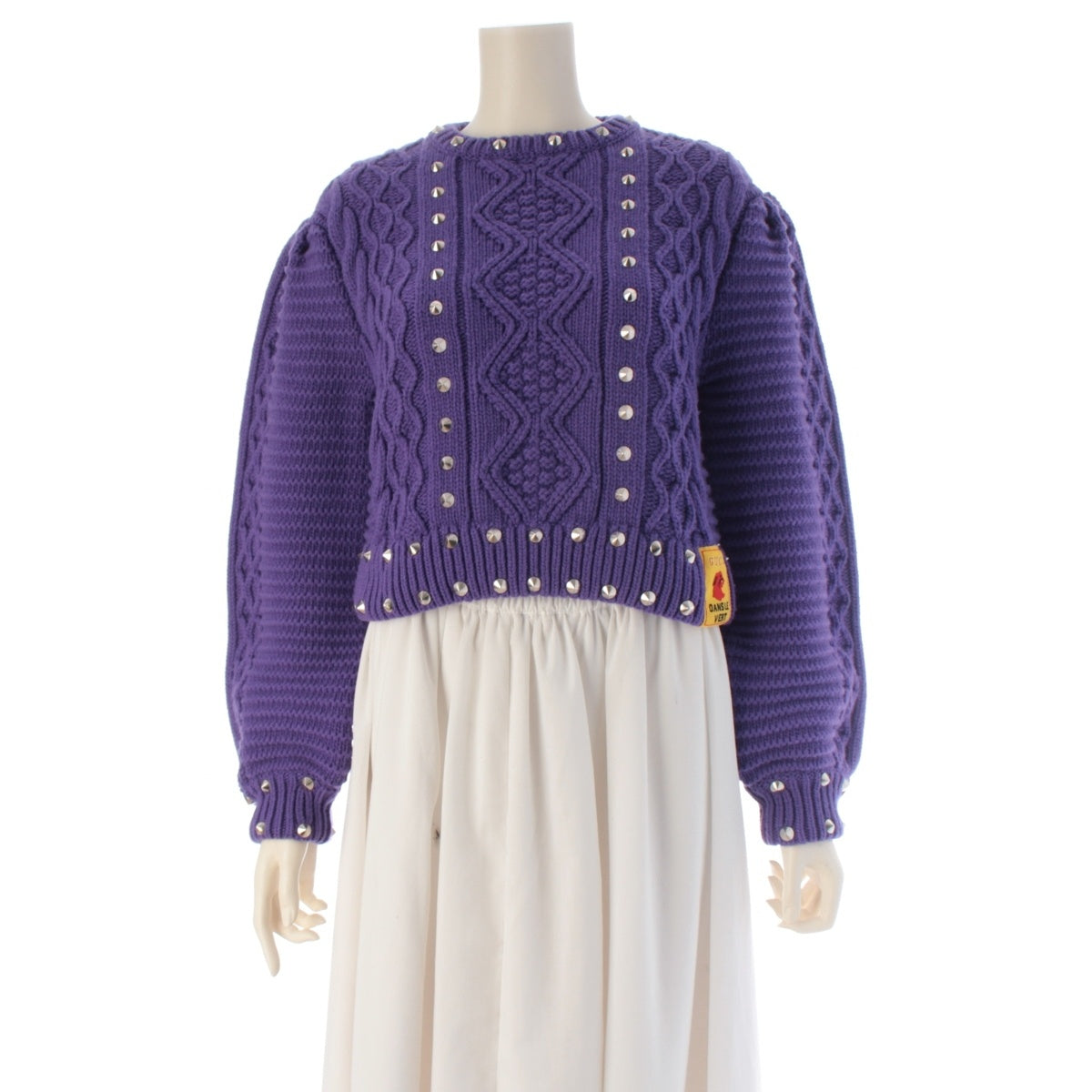 GUCCI wool Knit Studs sweater tops 724791 purple S