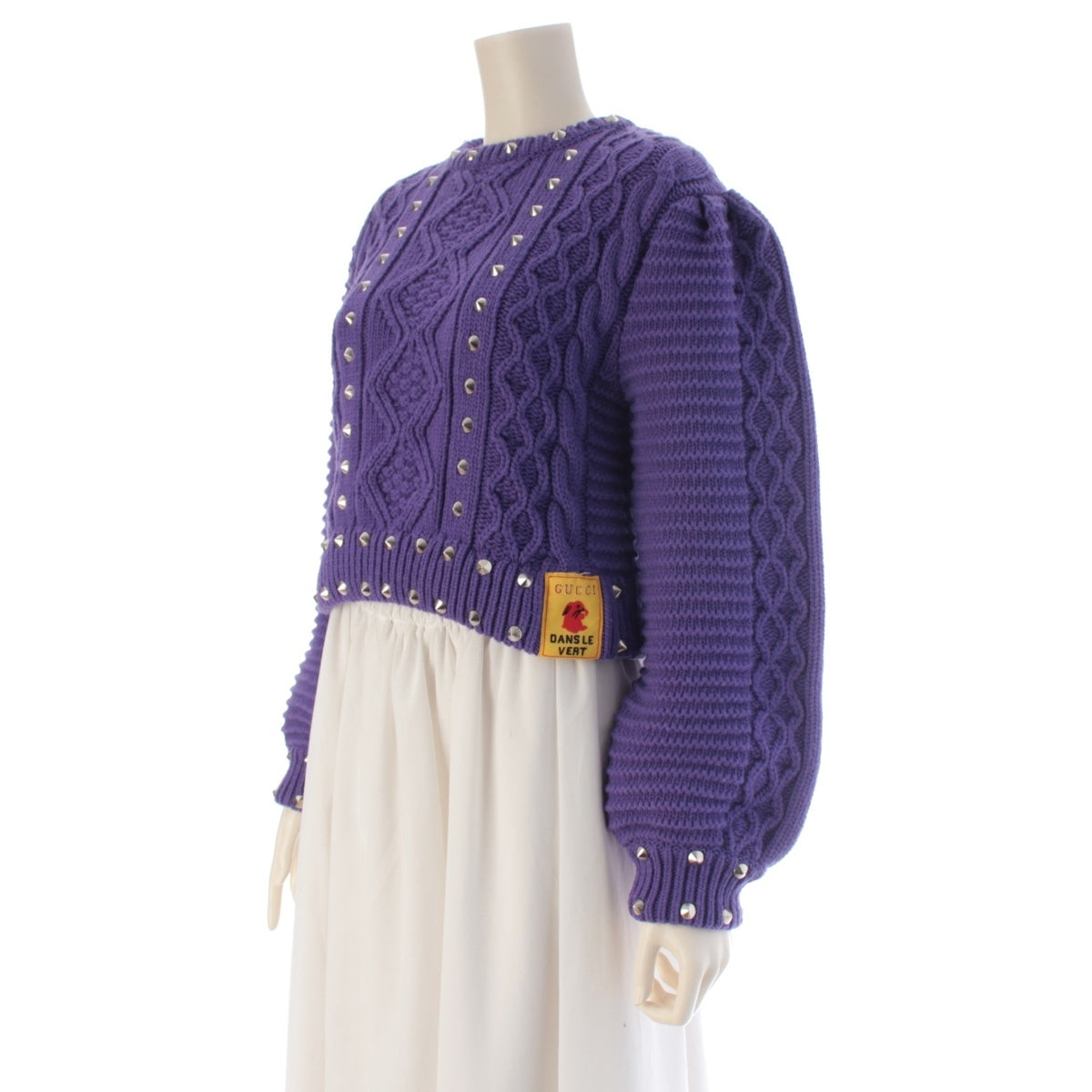 GUCCI wool Knit Studs sweater tops 724791 purple S