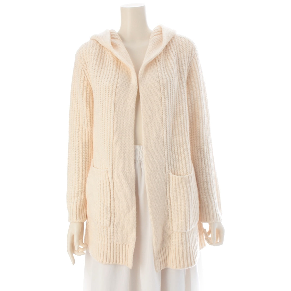 FOXEY Knit Cardigan Charlize cashmere knit hoodie cardigan tops 43958 Ivory