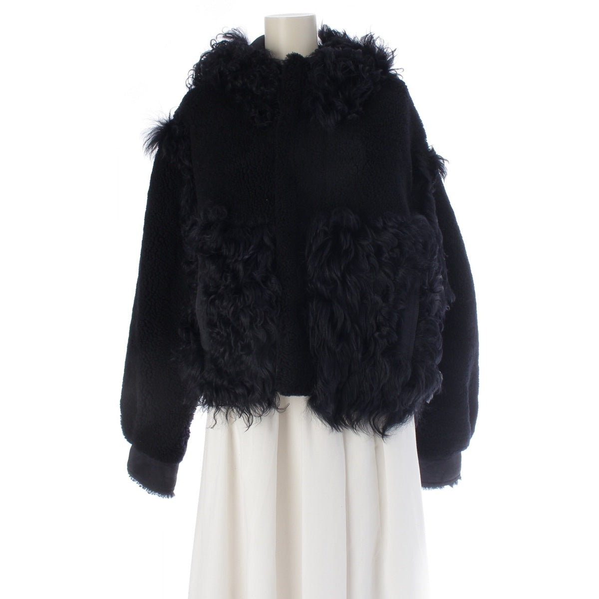 Dior Lamb Mouton short coat Jacket outer 158C36AL816 black F34