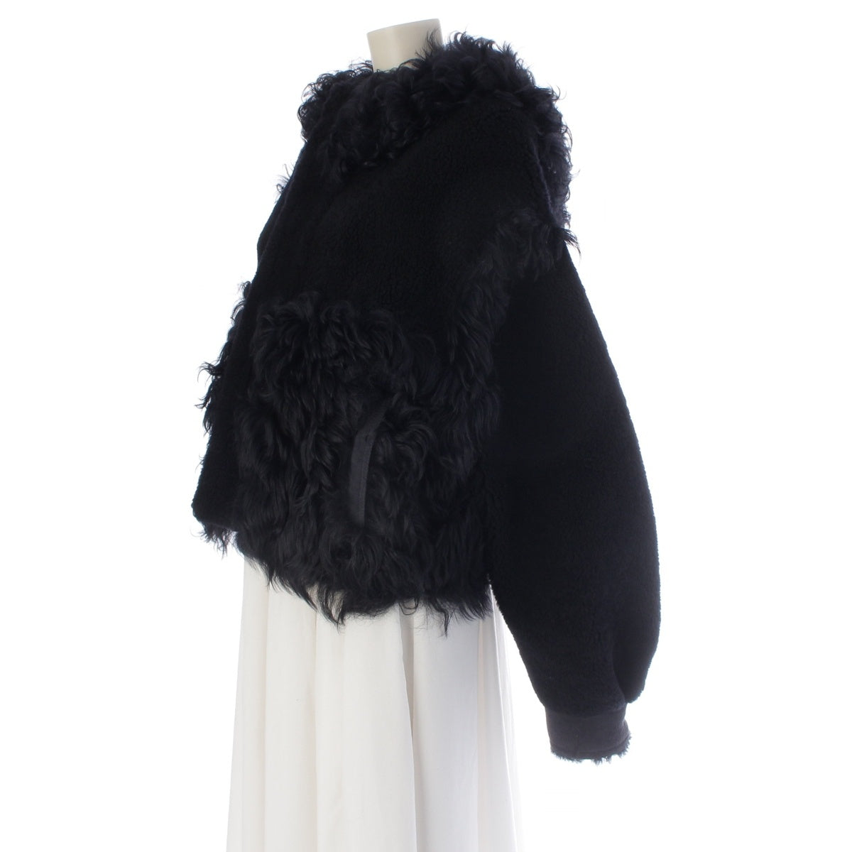 Dior Lamb Mouton short coat Jacket outer 158C36AL816 black F34