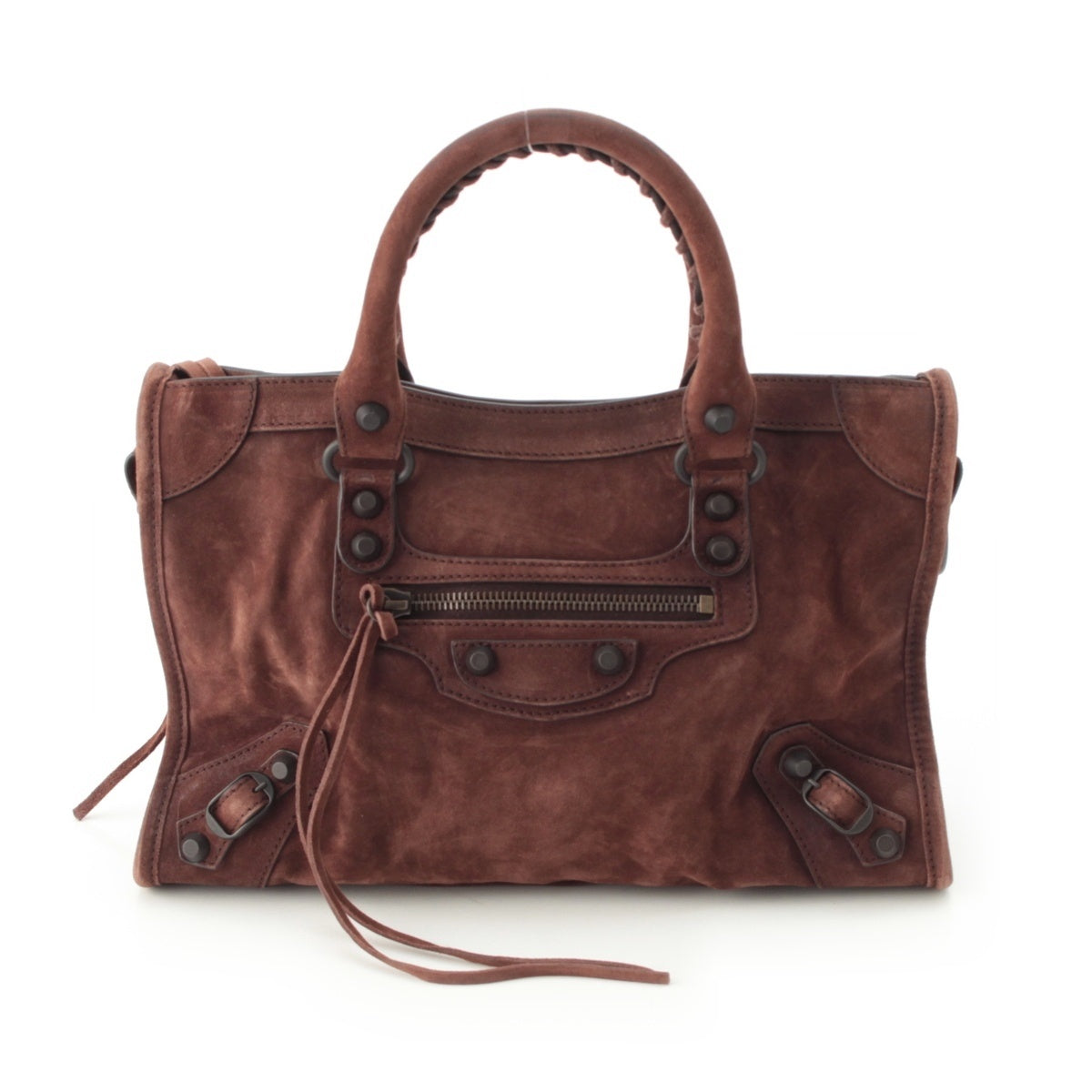 BALENCIAGA Suede leather Le City Small 2WAY Handbag 811442 Brown