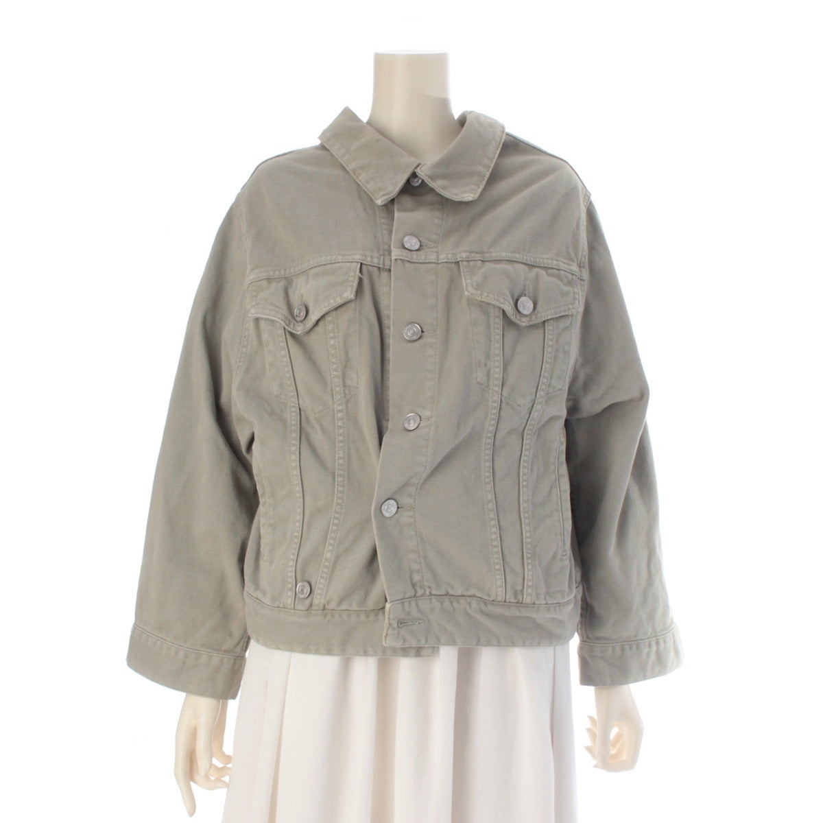 BALENCIAGA cotton Denim Jacket 697868 Gray 38