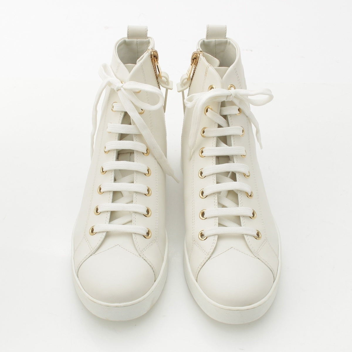 LOUIS VUITTON Stellar line leather High cut sneakers shoes white 37