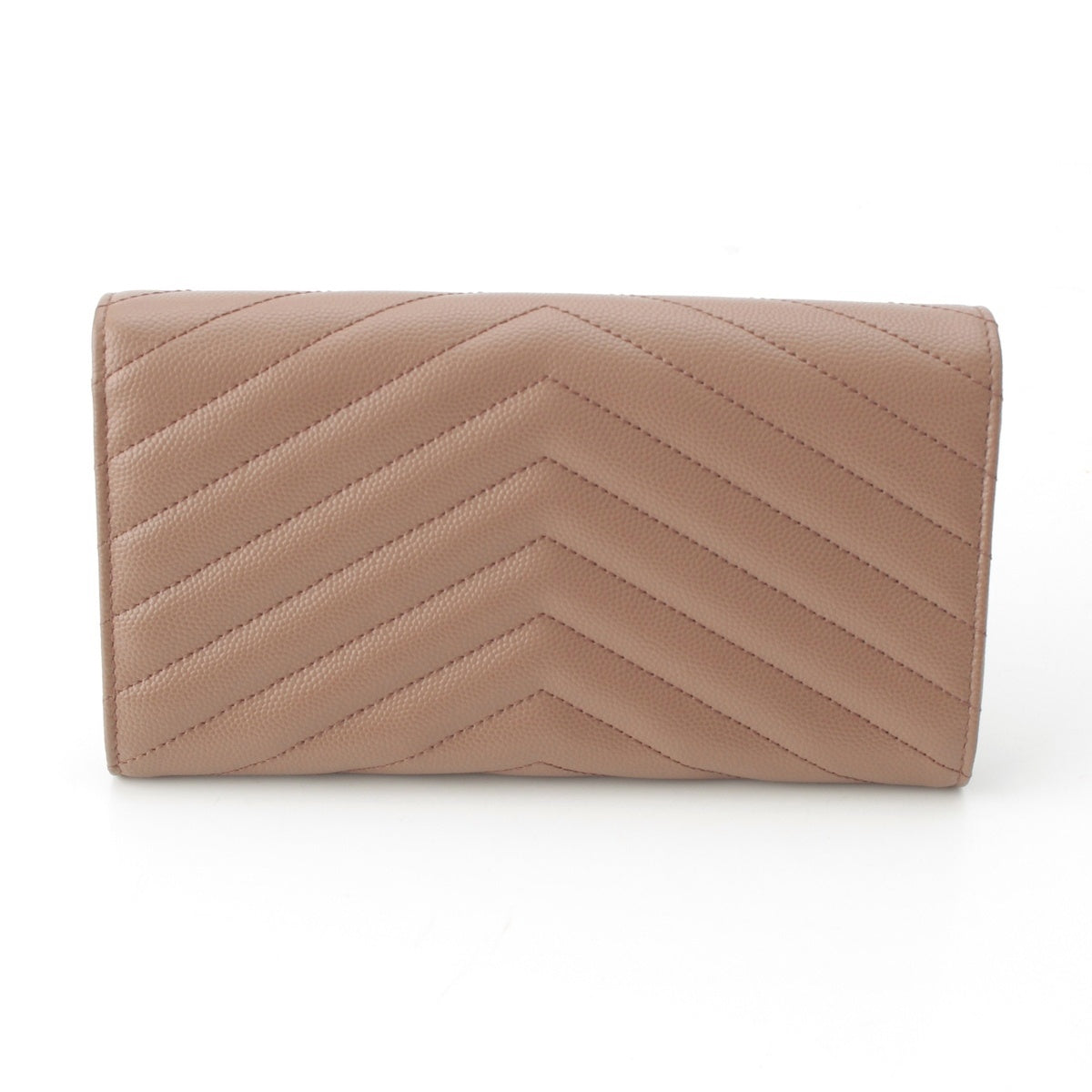 SAINT LAURENT leather Paris V-stitch Purse 372264 beige
