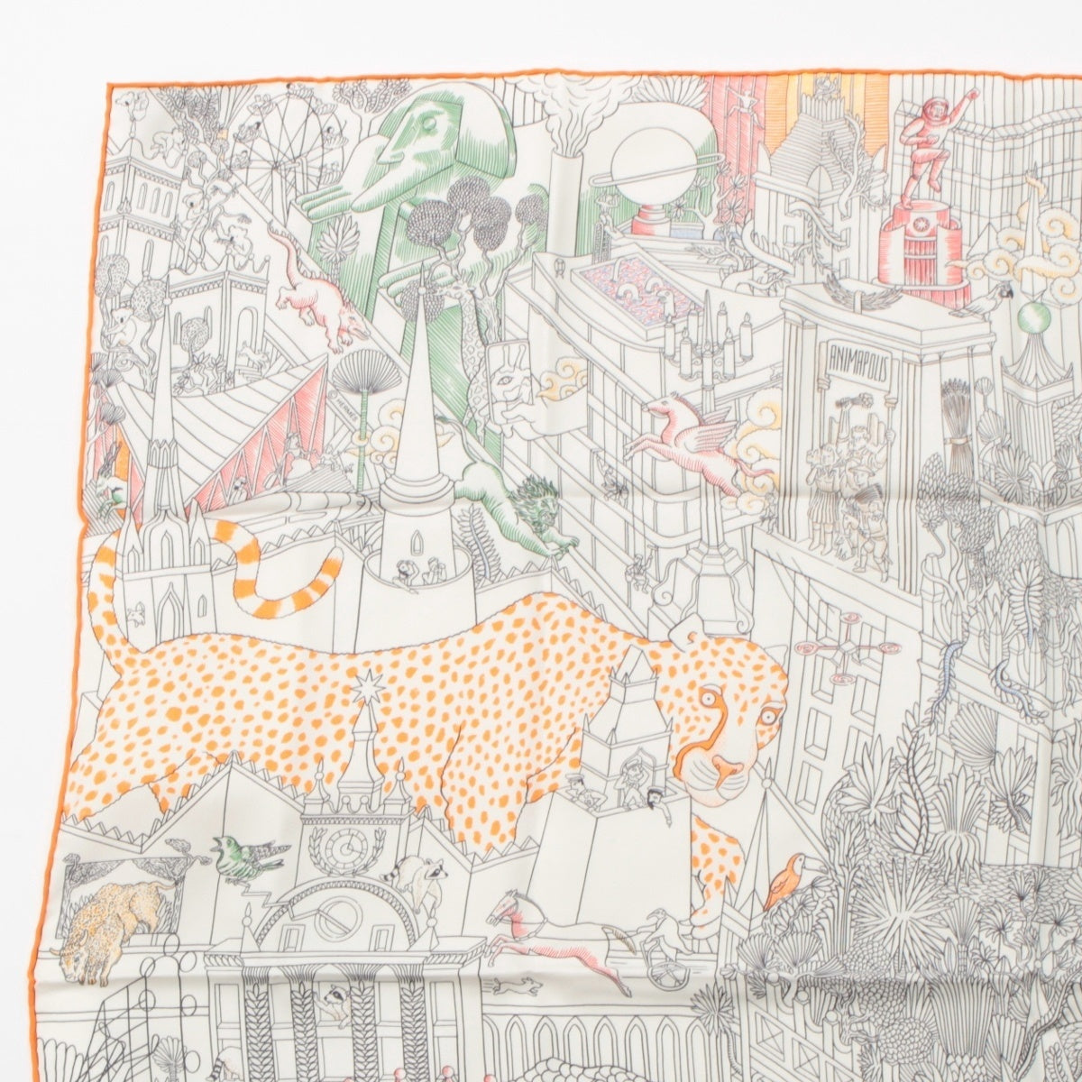 HERMES Carre 90 Animapolis Animapolis silk scarf multicolor multicolor