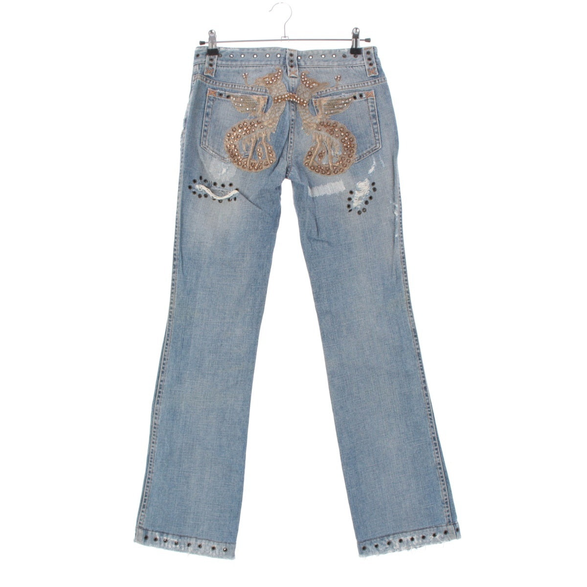 DOLCE&GABBANA denim Studded, rhinestone, embroidered jeans Pants Bottoms Indigo 40
