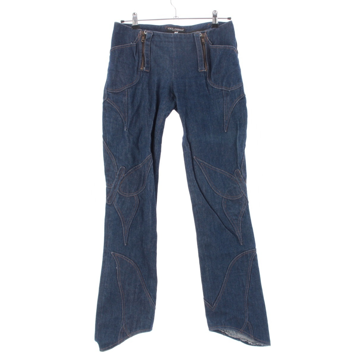 DOLCE&GABBANA cotton Butterfly motif design Denim pants Indigo 42