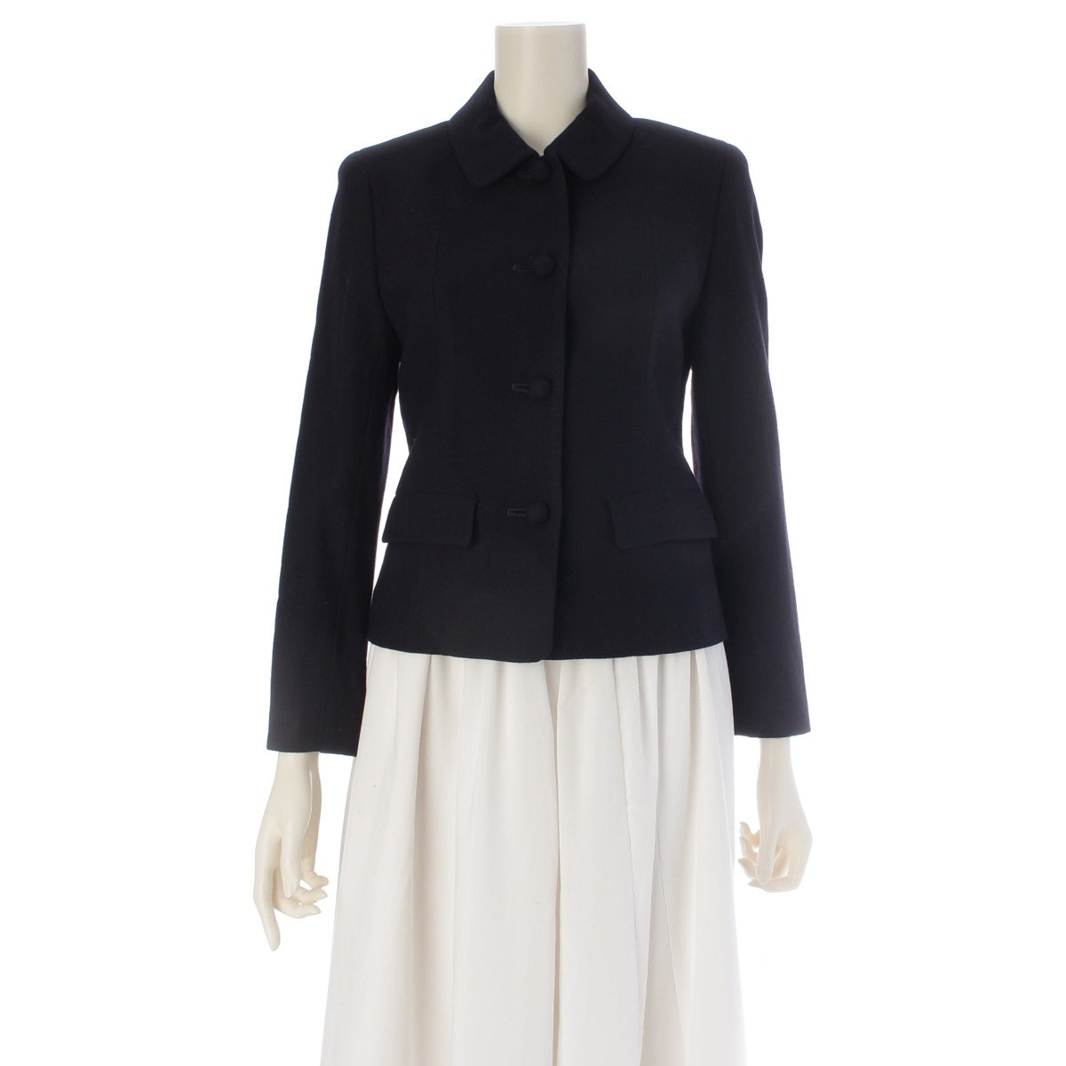 courreges wool Logo charm tailored jacket Navy 7AR