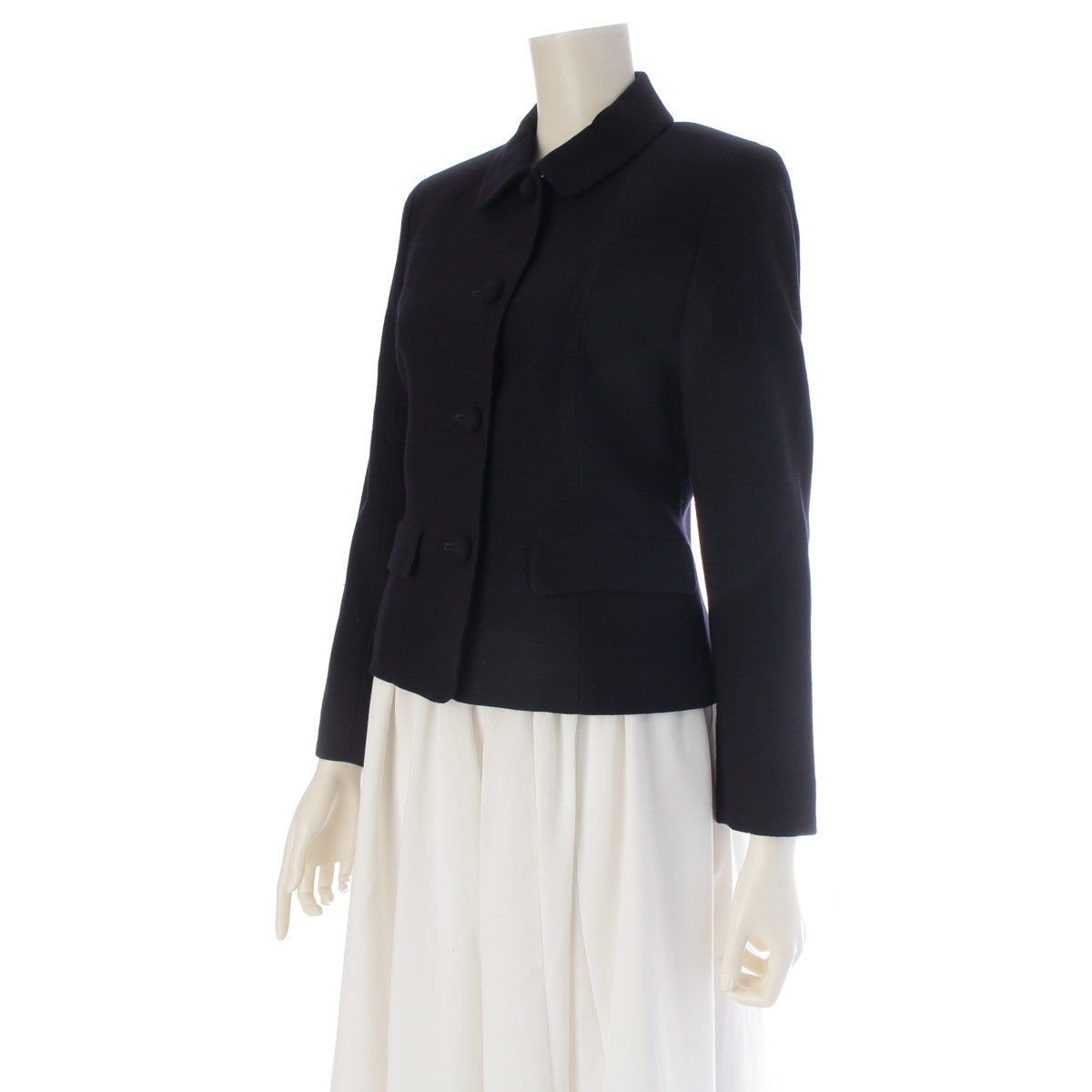courreges wool Logo charm tailored jacket Navy 7AR