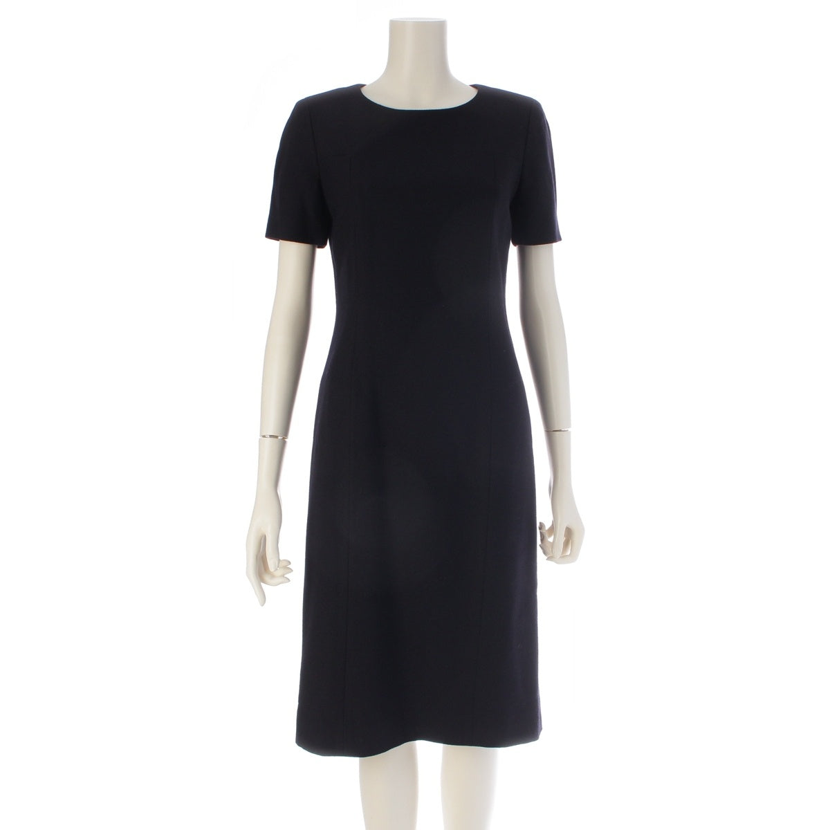 courreges wool Short sleeve one piece Navy, Dark Navy 7AR