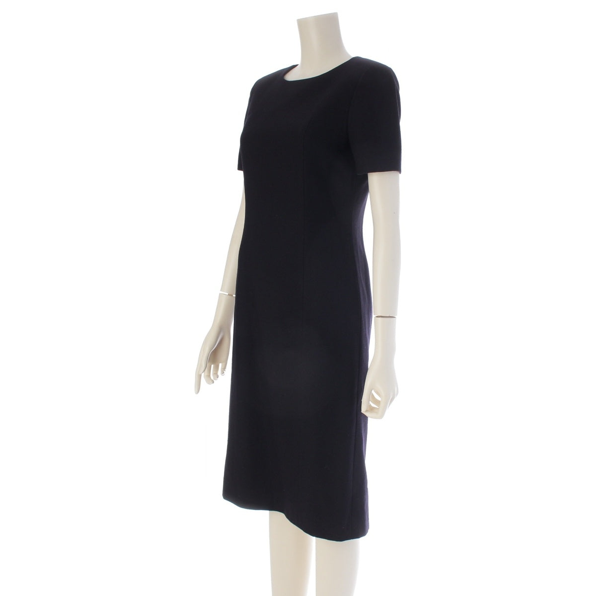 courreges wool Short sleeve one piece Navy, Dark Navy 7AR