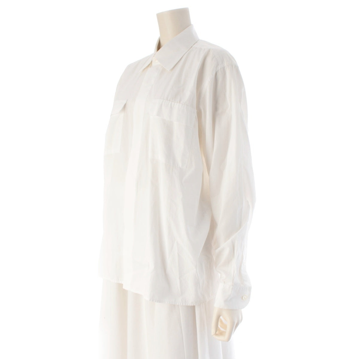 HERMES cotton Long sleeve shirt tops white 44