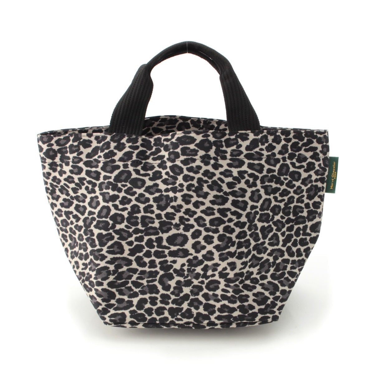 Herve Chapelier Nylon Boat-shaped leopard pattern Tote Bag 1027F panther bran M