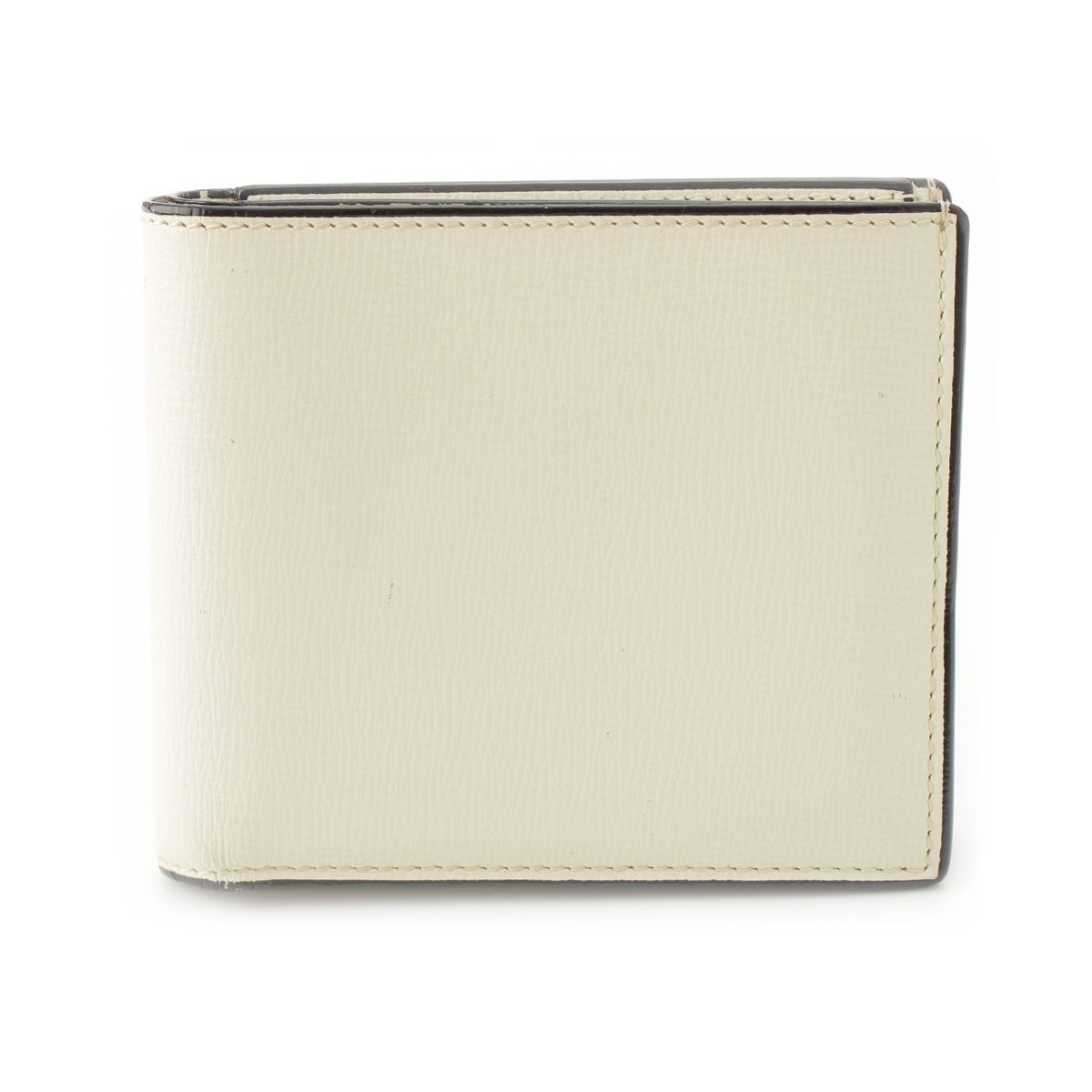Valextra leather Compact wallet Coin case Wallet white