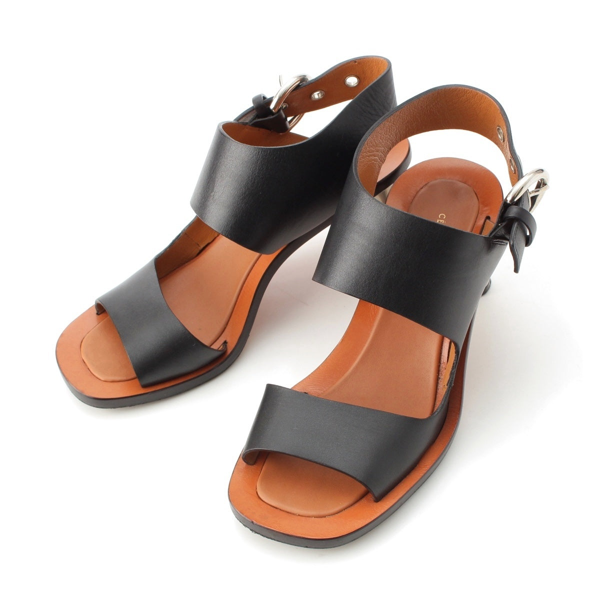 CELINE Heel Buckle Sandals black 37.5