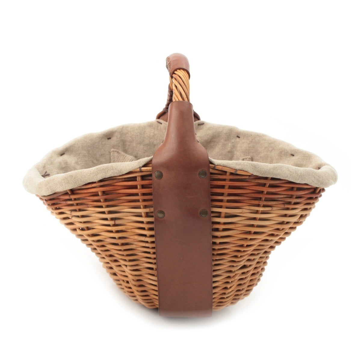 ebagos Red rattan leather A glass of water, one handle, oil-treated shoulder basket Handbag Brown