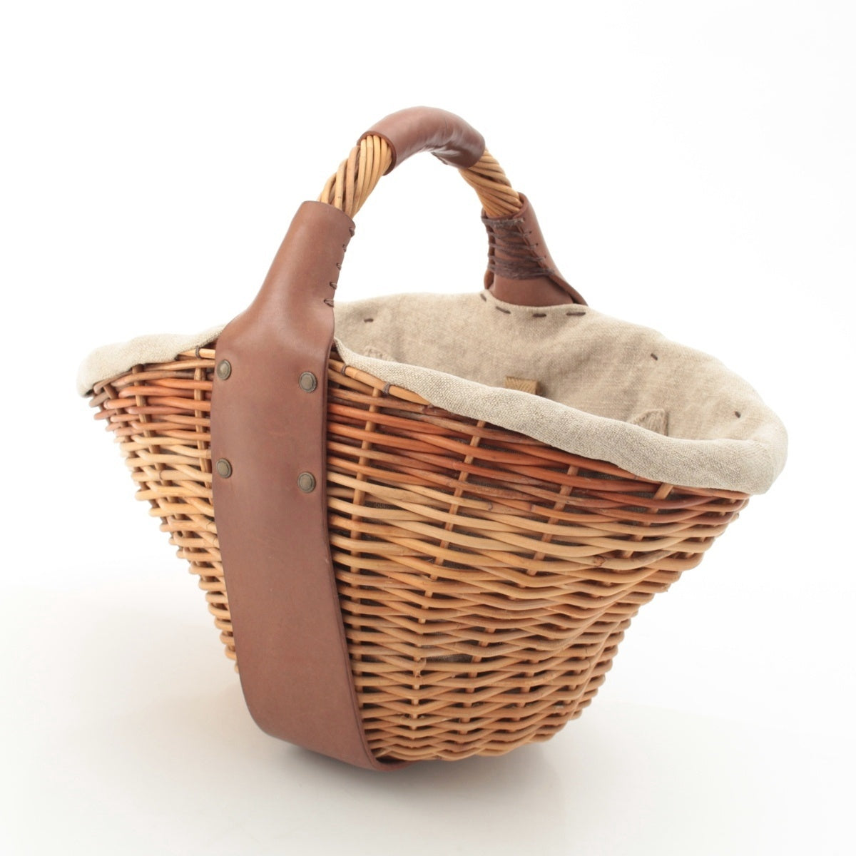 ebagos Red rattan leather A glass of water, one handle, oil-treated shoulder basket Handbag Brown
