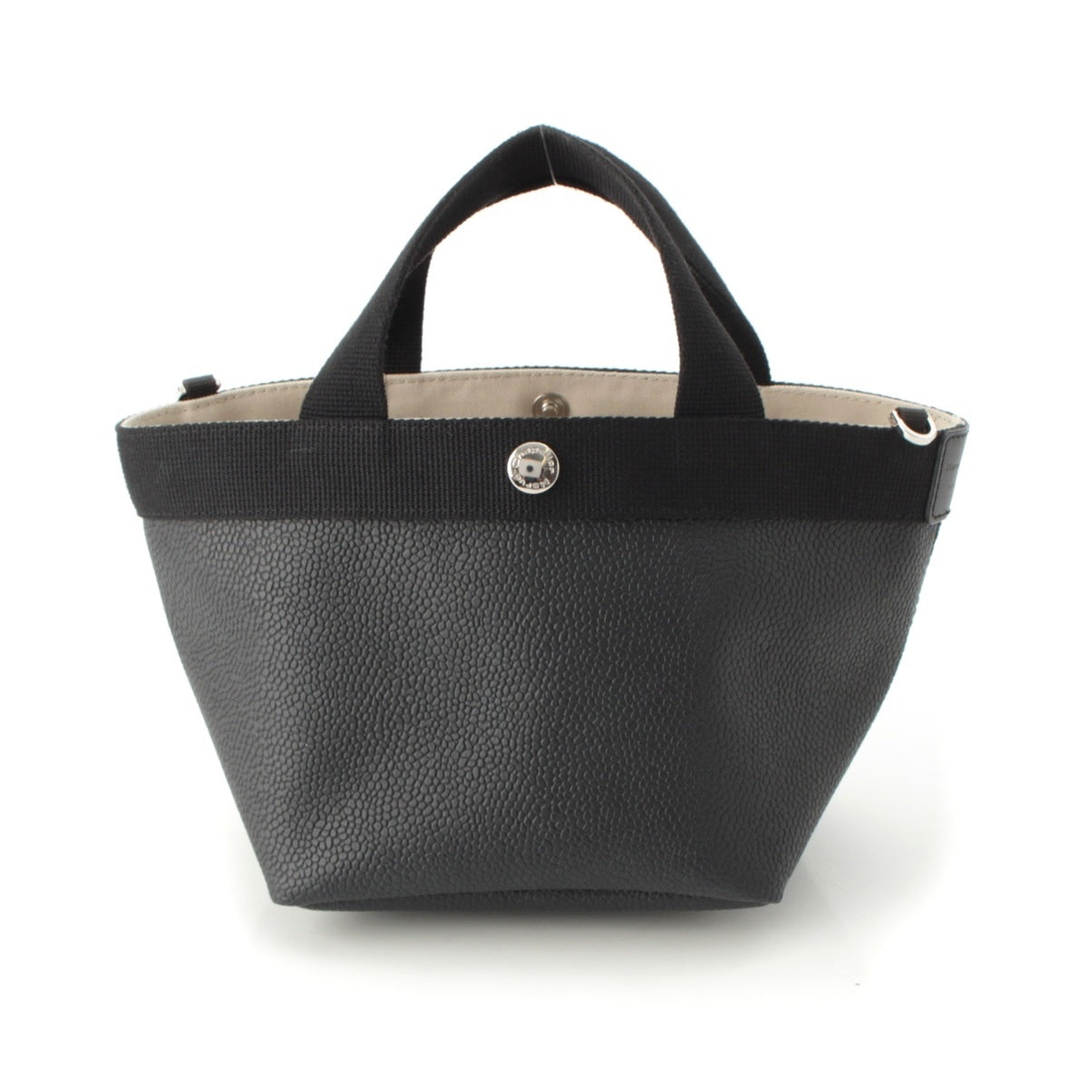 Herve Chapelier Lux Coated canvas Boat type Tote Bag 2701GP Noir x Noir Black S