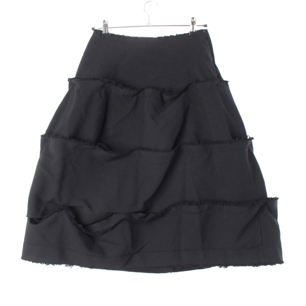 COMME des GARCONS Polyester twill, garment dyed, cut-off. skirt GF-S031 black