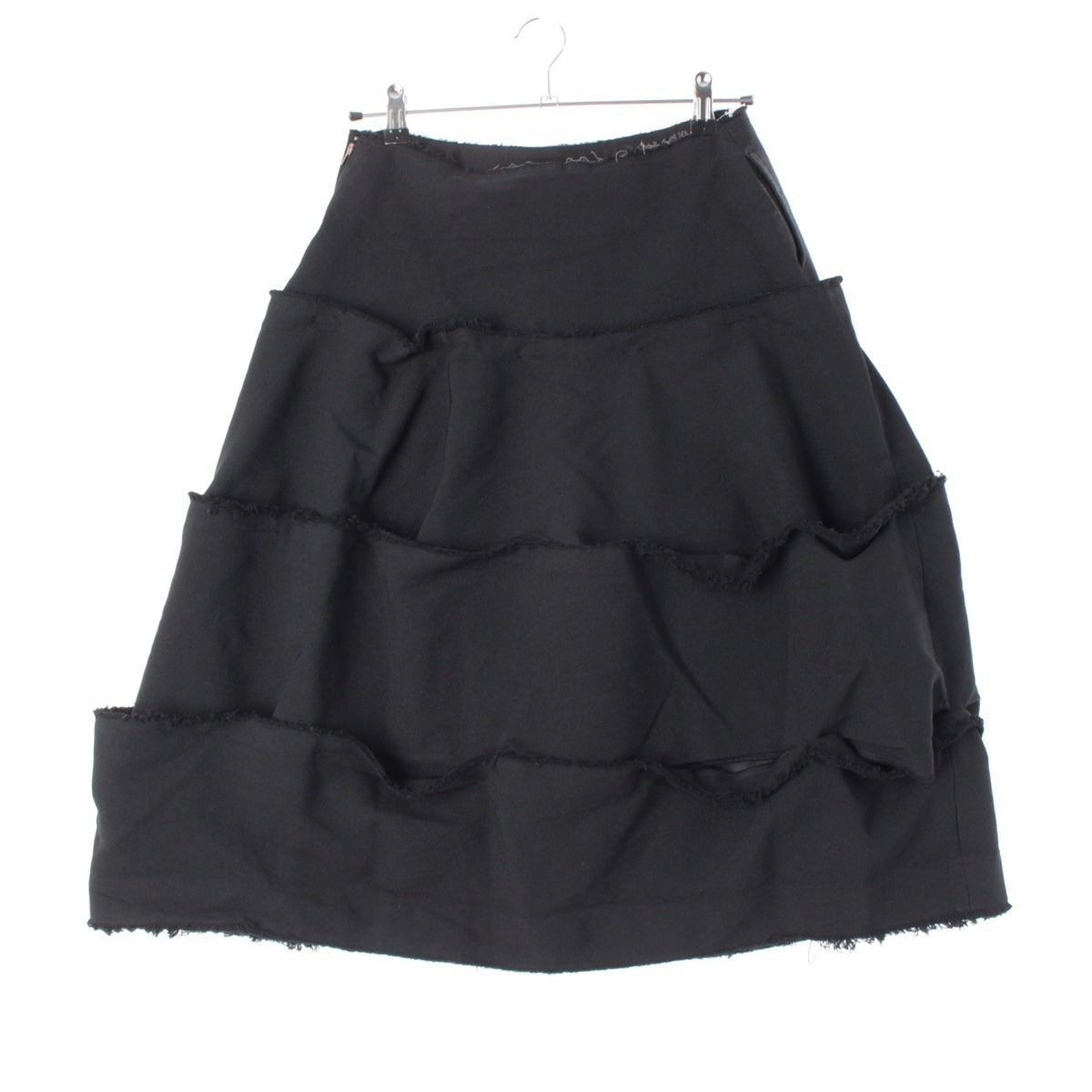 COMME des GARCONS Polyester twill, garment dyed, cut-off. skirt GF-S031 black