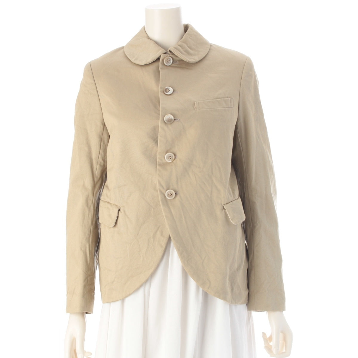 COMME des GARCONS COMME des GARCONS cotton Wrinkles processing round collar Jacket RO-J022 beige XS