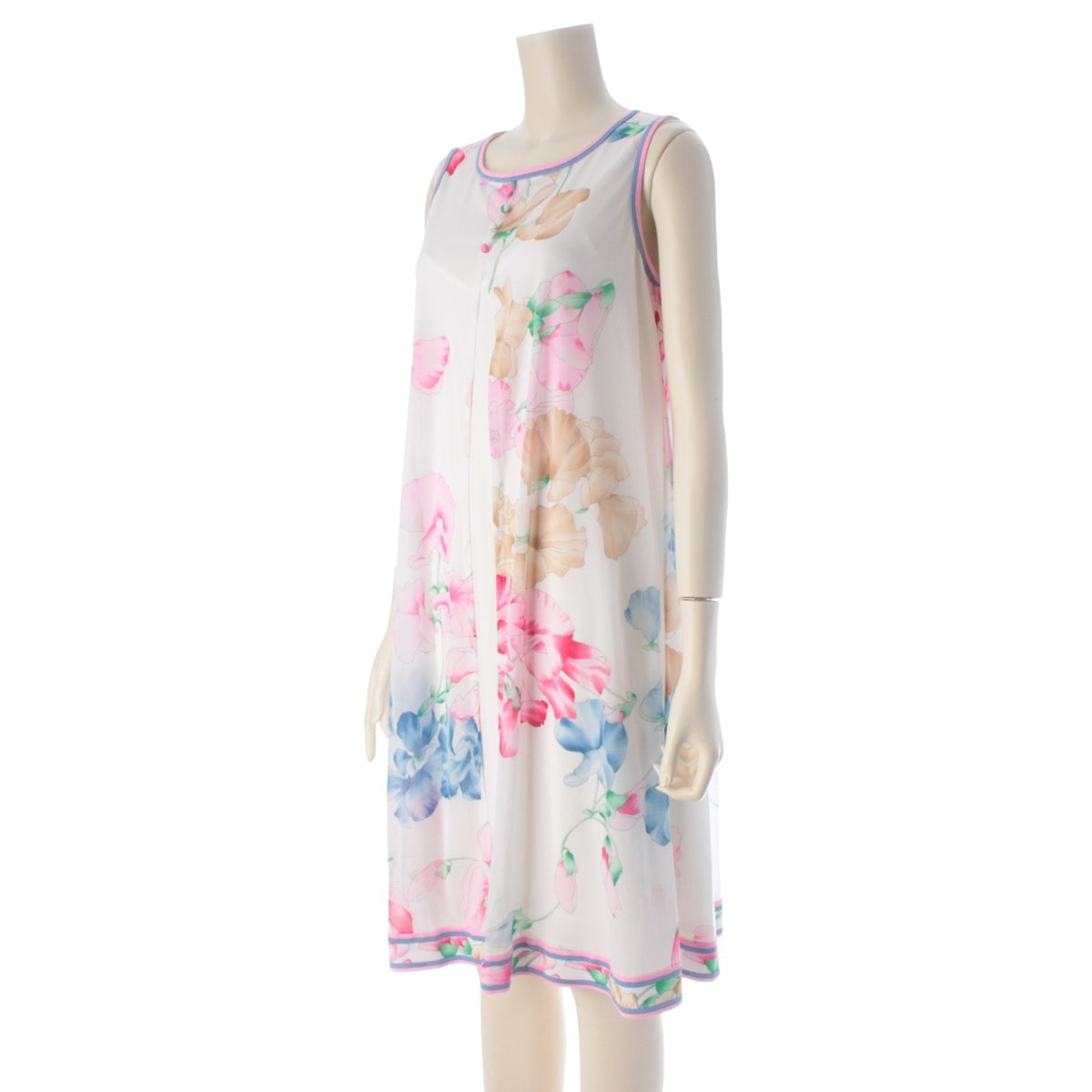LEONARD Acetate x Polyester Floral sleeveless one piece 0170324 White x Pink Multicolor 36