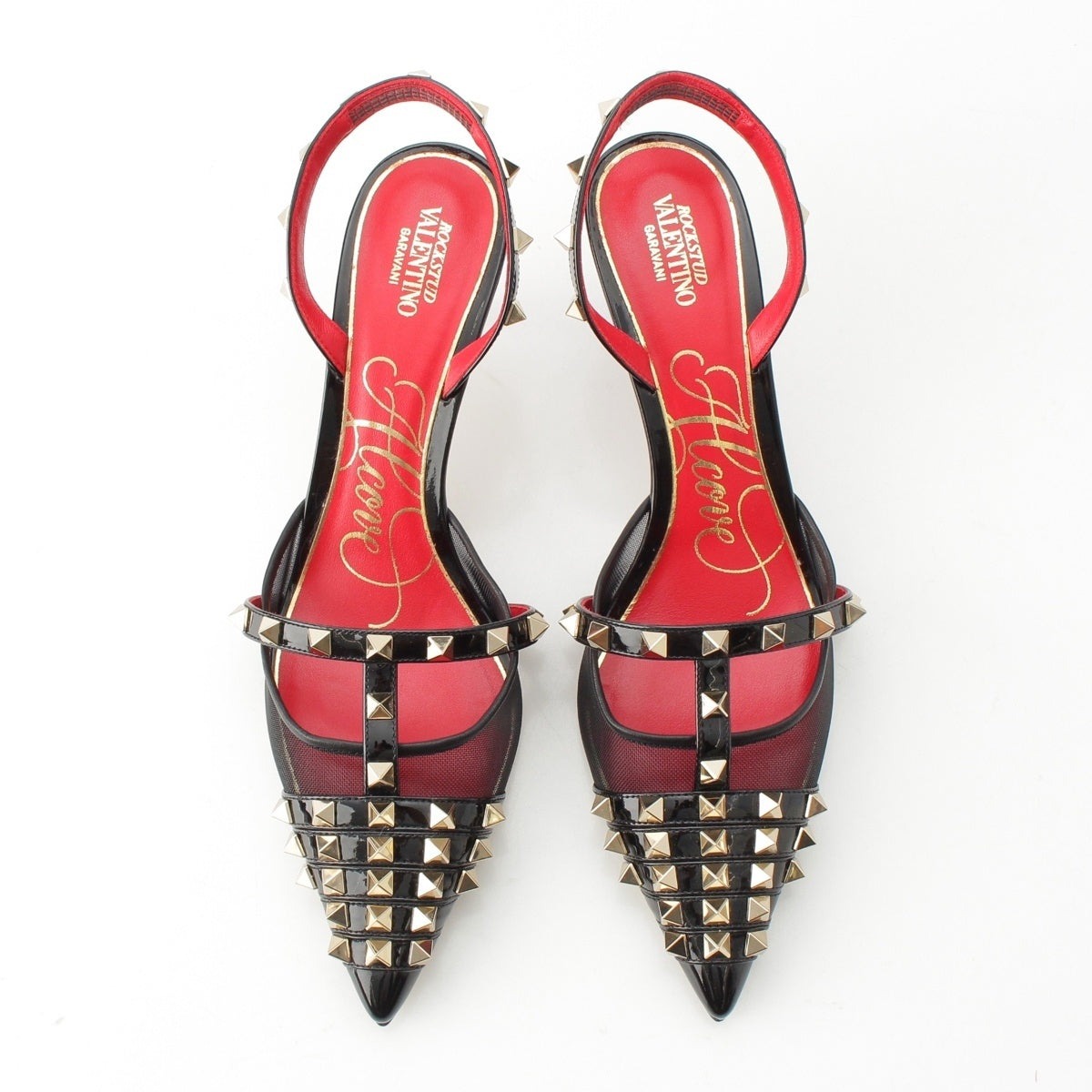VALENTINO Rockstud Alcove Slingback Mesh Pumps Mule WW2S0CQ1 black 39